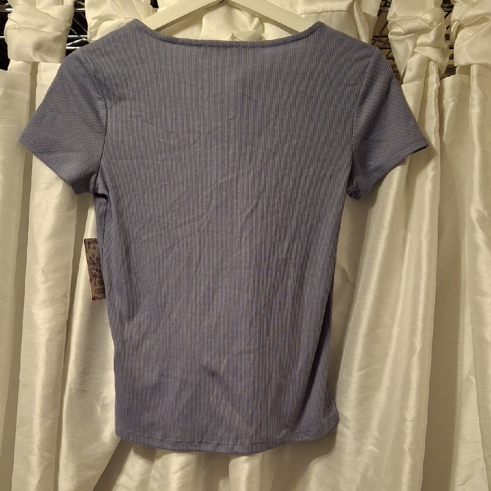 Pink Republic Lavender Ribbed Zip-Front Tee S 💝💝💝💝 - Picture 8 of 8